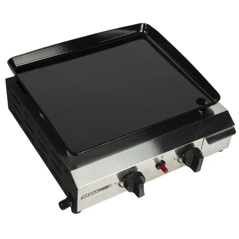Plancha à gaz 2 brûleurs WERKA PRO