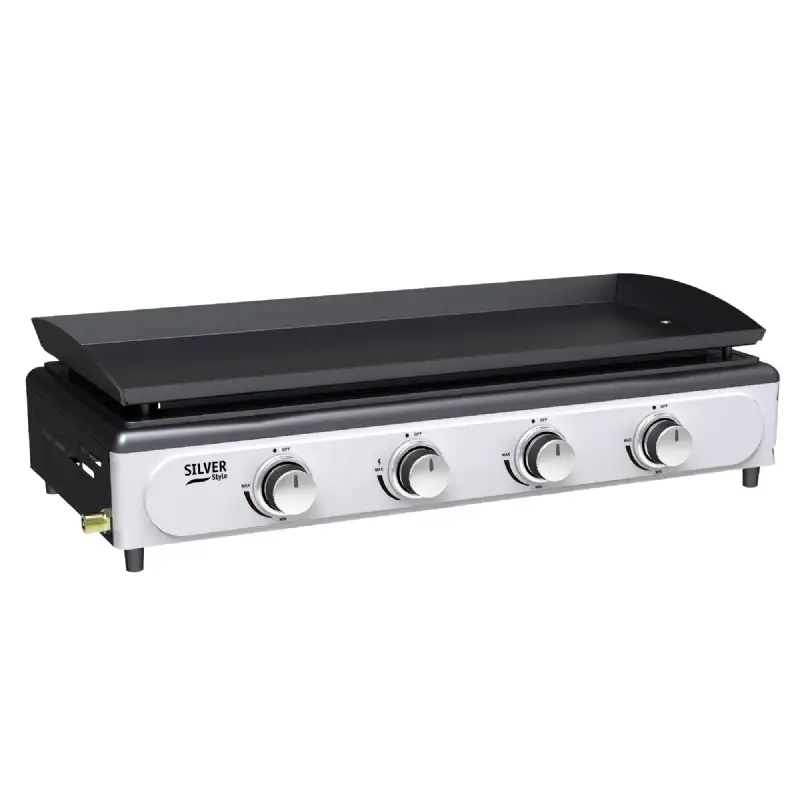 Plancha à gaz 4 bruleurs acier émaillé