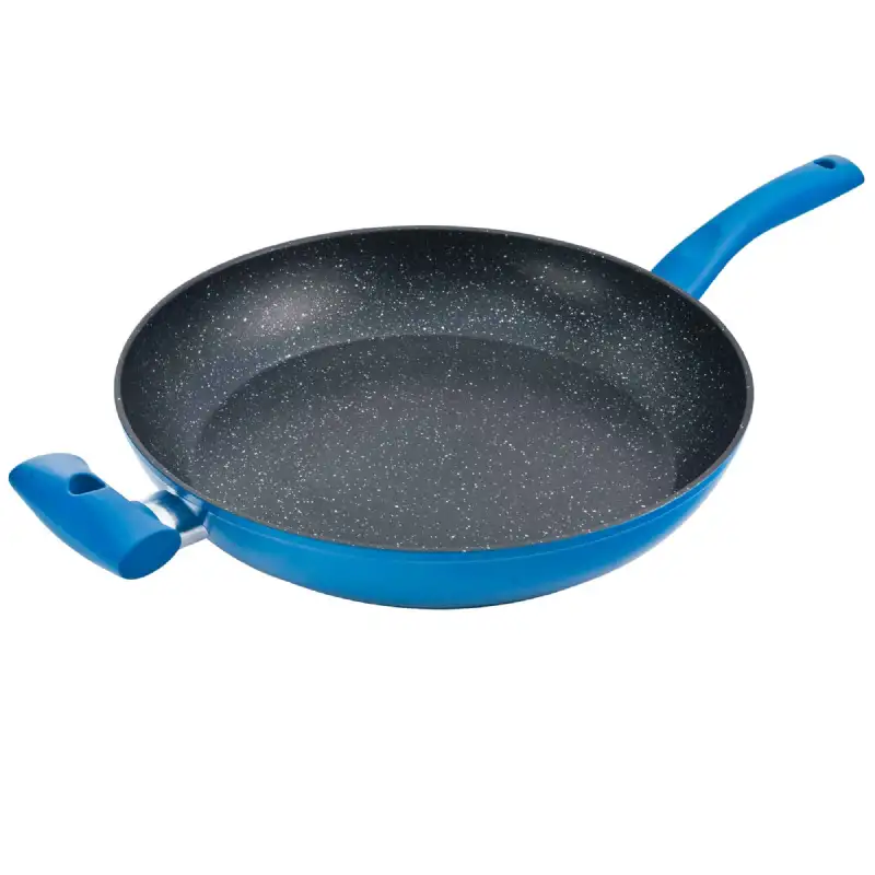 Poêle ø32 cm revêtement pierre bleu