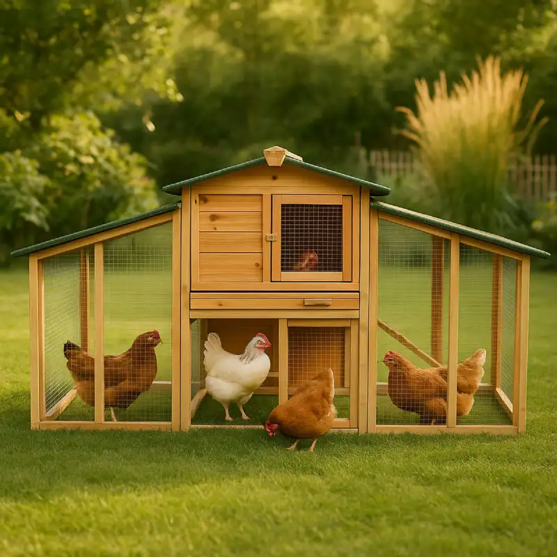 Poulailler surélevé en bois 5 à 6 poules (215x56x87cm) WERKA PRO