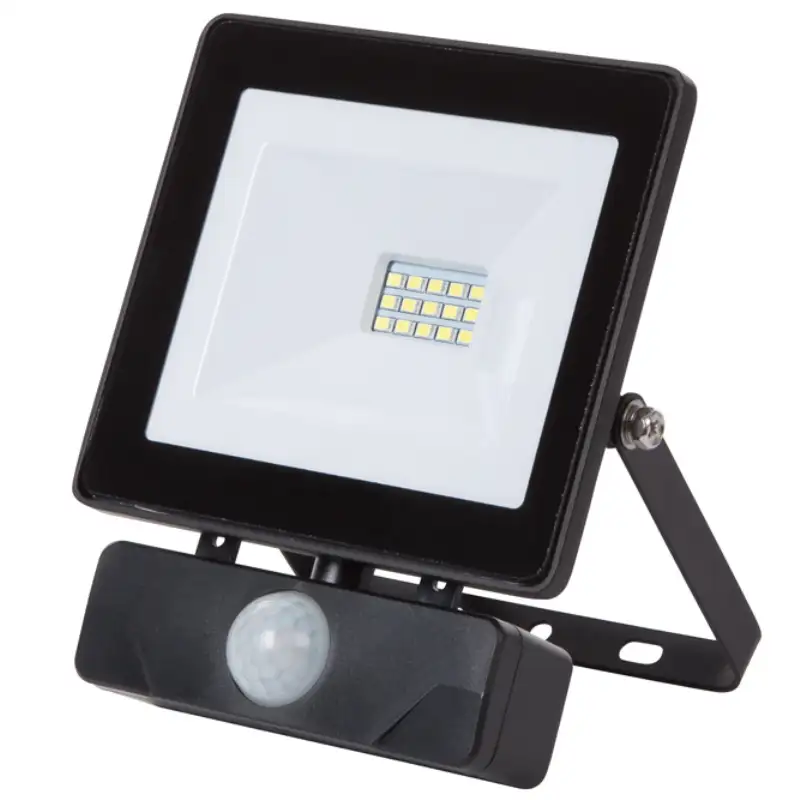 Projecteur plat noir 10w led avec radar