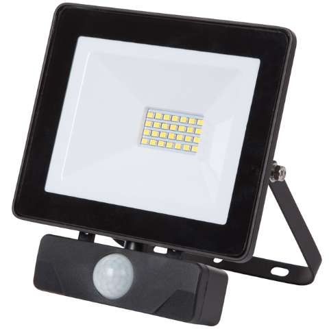 Projecteur plat noir 20w led avec radar - Velleman - 20,29€ Projecteur plat noir 20w led avec radar