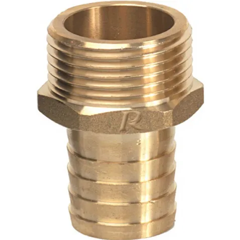 Raccord laiton droit cannelé Ø 19 mm.