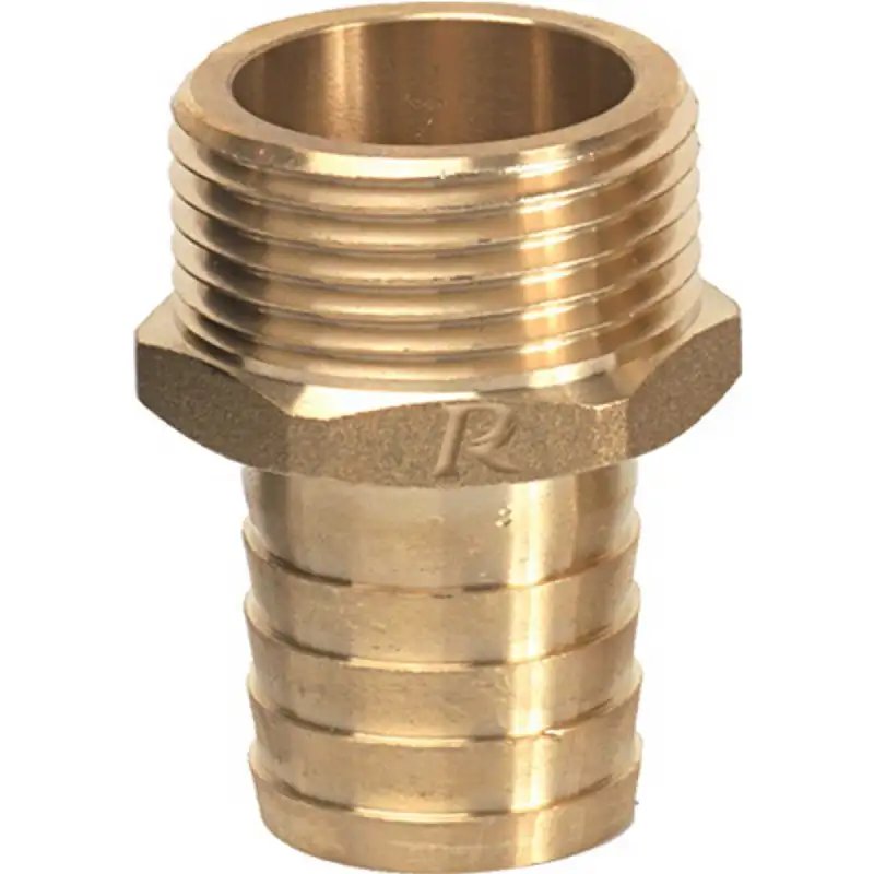 Raccord laiton droit cannelé Ø 19 mm.