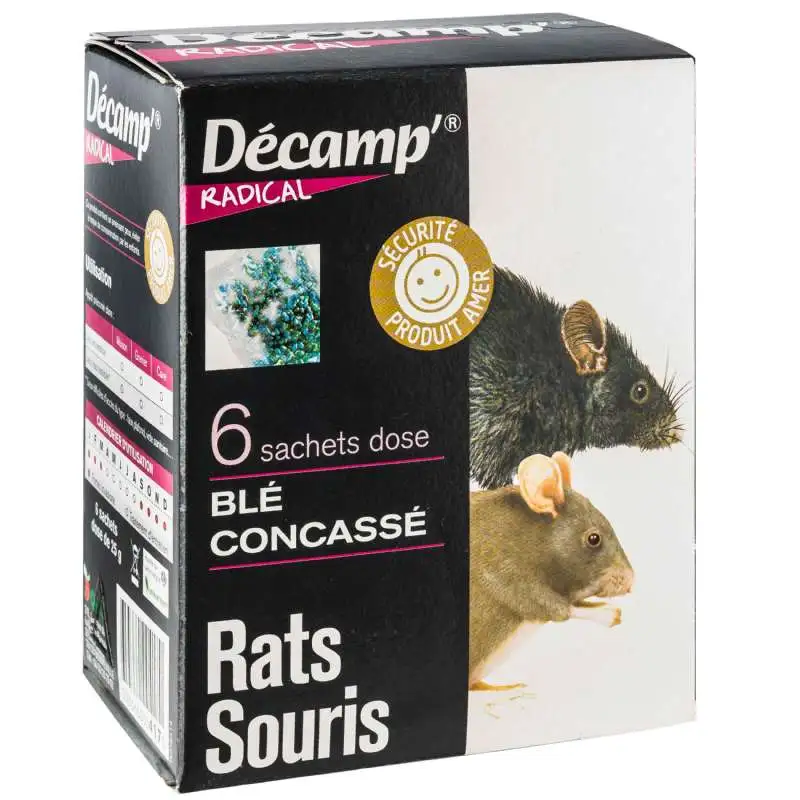 Raticide Souricide blé concassé 6 sachets