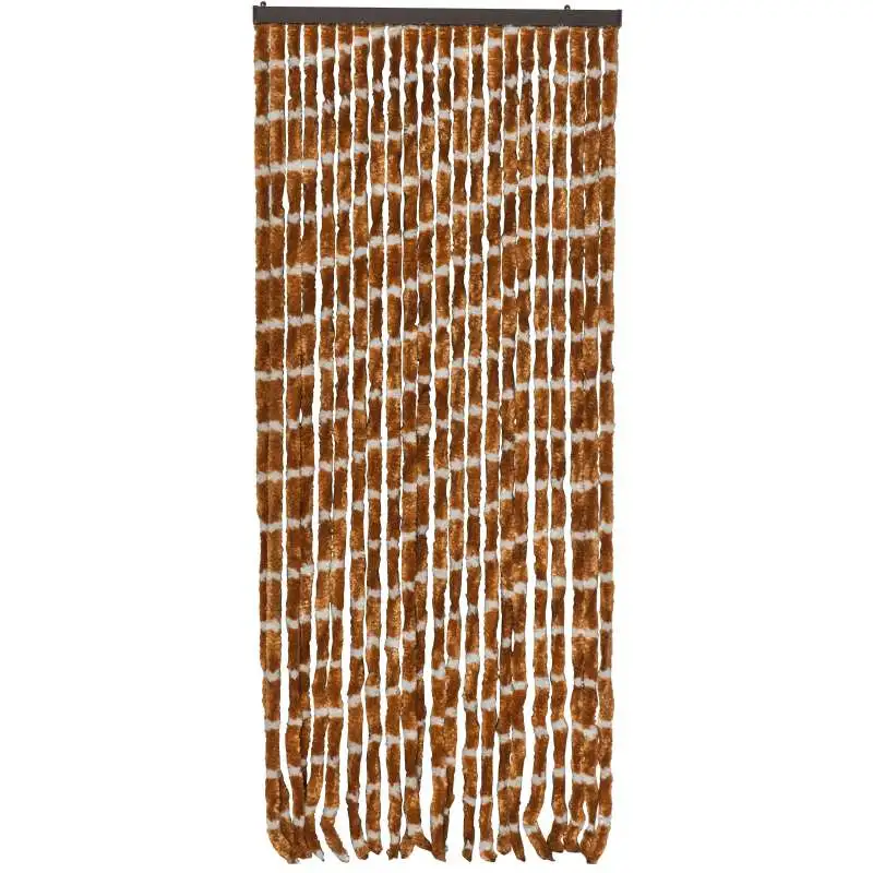 Rideau chenille marron et blanc (120x220cm) WERKA PRO