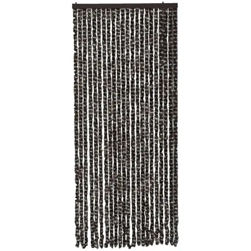 Rideau chenille chocolat et blanc (90x220cm) WERKA PRO