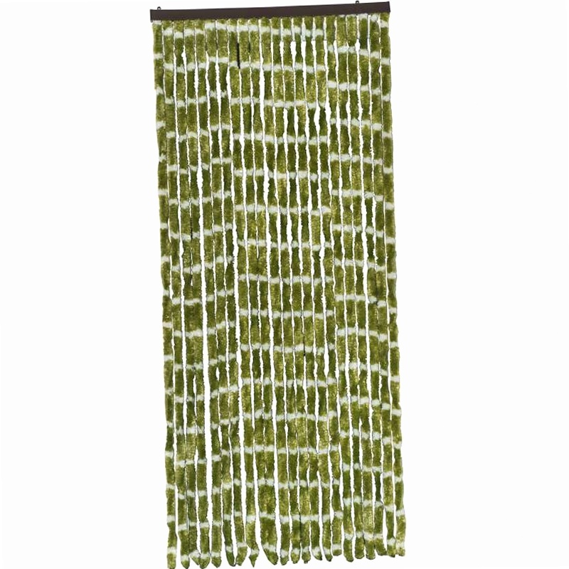 Rideau Chenille Marron/Blanc 120x220cm - Protection Insectes Et Poussière
