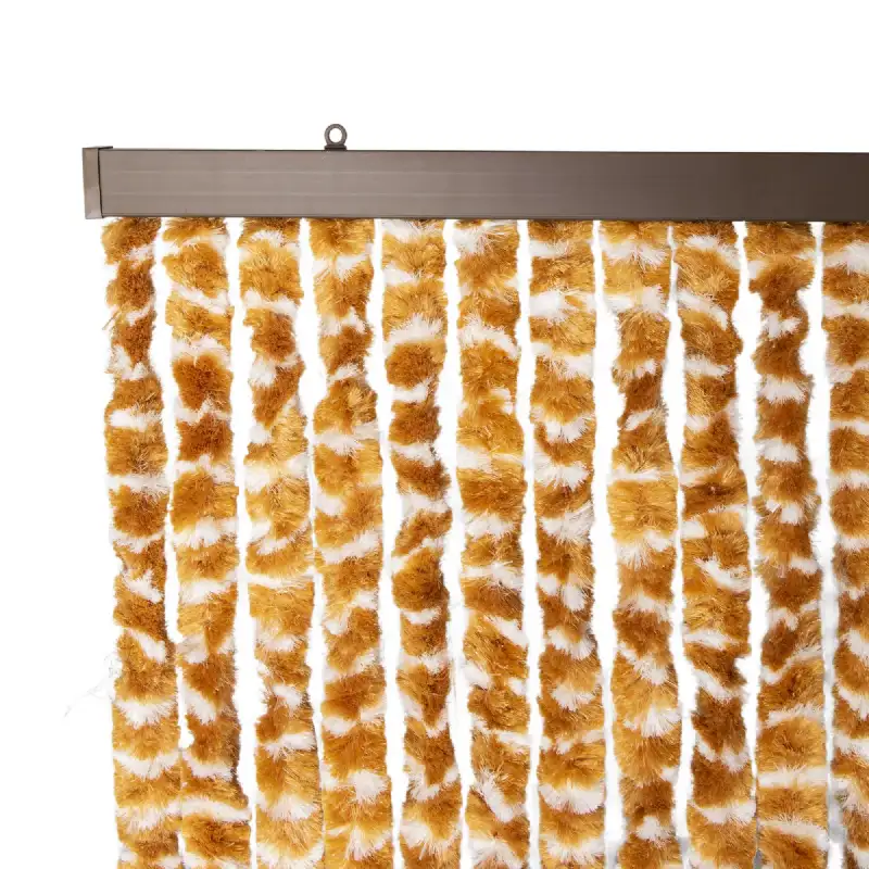 Rideau chenille marron et blanc WERKA PRO