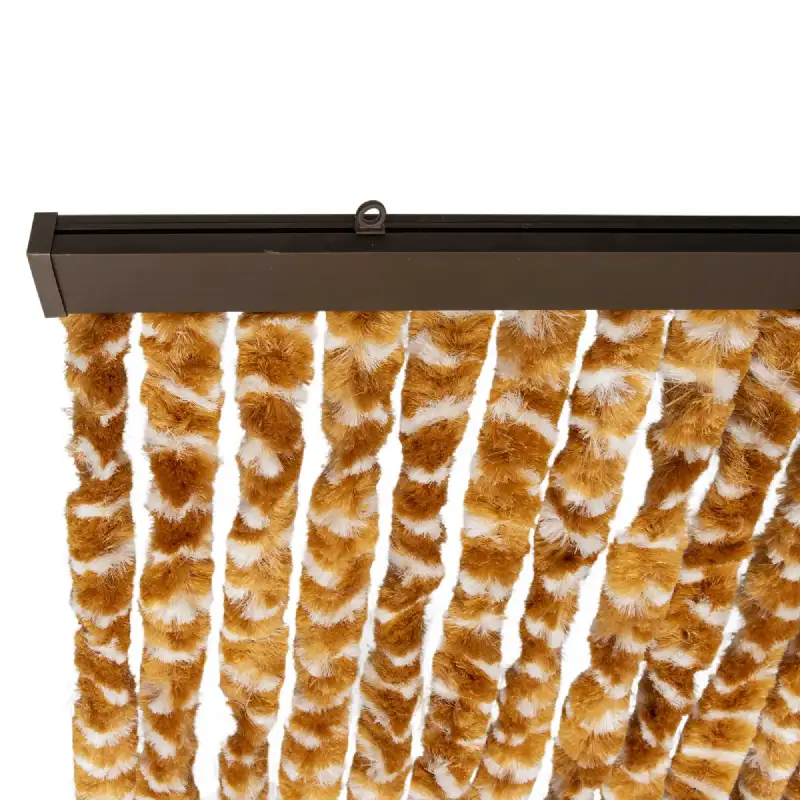 Rideau chenille marron et blanc WERKA PRO