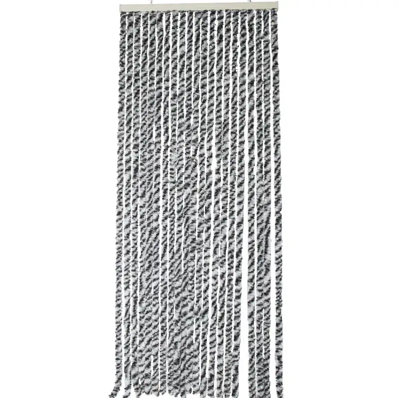 Rideau chenille Noir Gris Blanc WERKA PRO