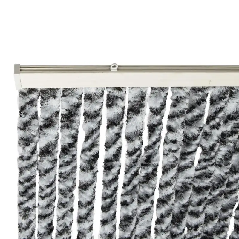 Rideau chenille Noir Gris Blanc WERKA PRO