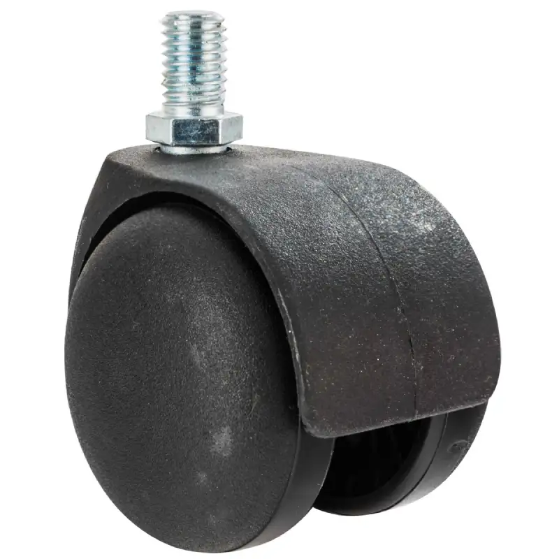 Roulette double 5cm avec axe fileté