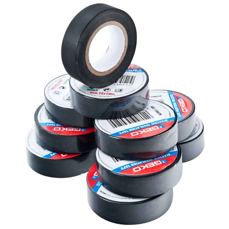 Ruban adhésif noir 10 rouleaux 15mm x 10m Geco - Geko - 7,99€ Ruban adhésif noir 10 rouleaux 15mm x 10m Geco