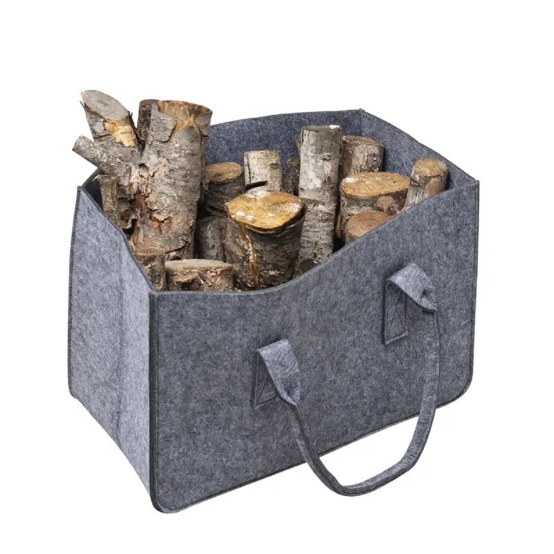 Sac à bûches en feutre gris WERKA PRO (50x27x34cm)