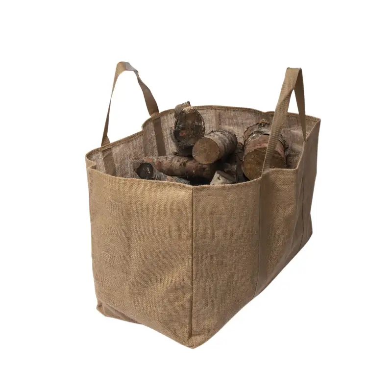 Sac porte bûches en jute naturel WERKA PRO