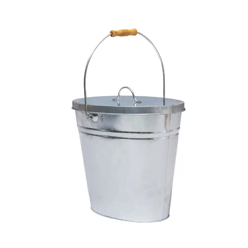 Seau à cendre métal galvanisé WERKA PRO avec couvercle et poignée