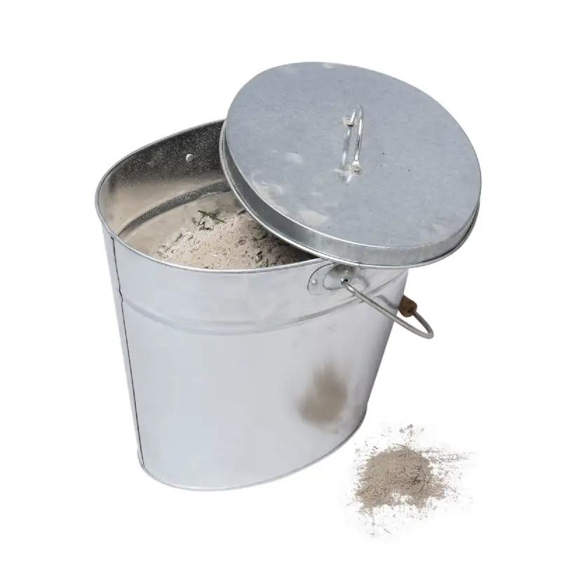 Seau à cendre métal galvanisé WERKA PRO avec couvercle et poignée