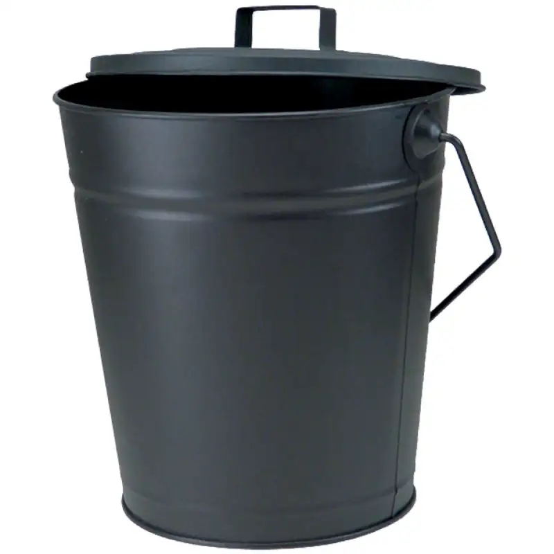 Seau à cendre noir avec couvercle WERKA PRO 16  litres