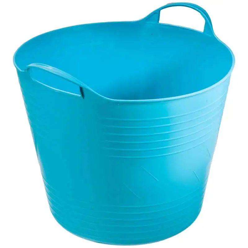 Seau souple 27l avec poignée bleu