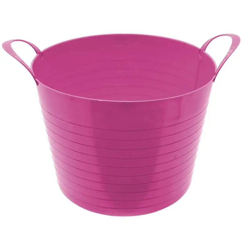 Seau souple rose avec poignee