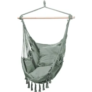 Hamac suspendu avec barre en bois