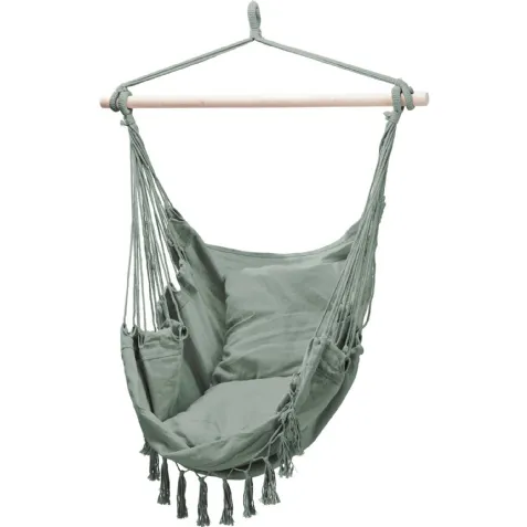 Hamac suspendu avec barre en bois