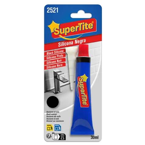 Mastic Silicone Multi-Usage Noir 30 ml SuperTite 