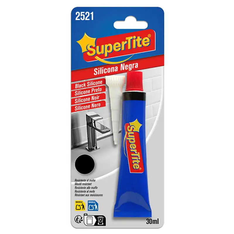 Mastic Silicone Multi-Usage Noir 30 ml SuperTite 