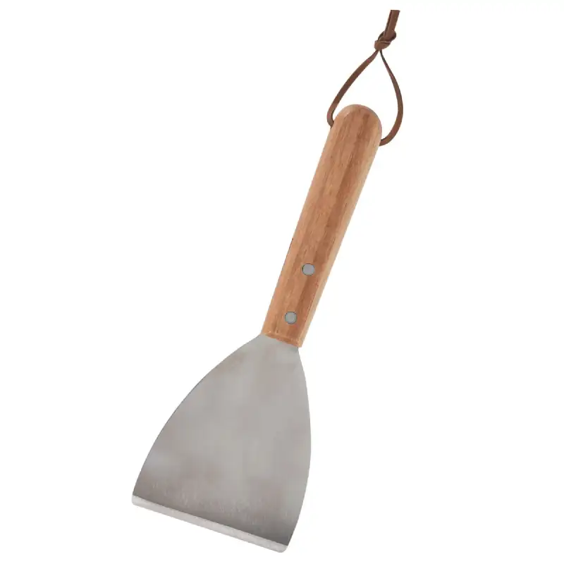 Spatule  en acier inoxydable avec manche en bois 27 cm - BBQ