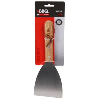 Spatule  en acier inoxydable avec manche en bois 27 cm - BBQ