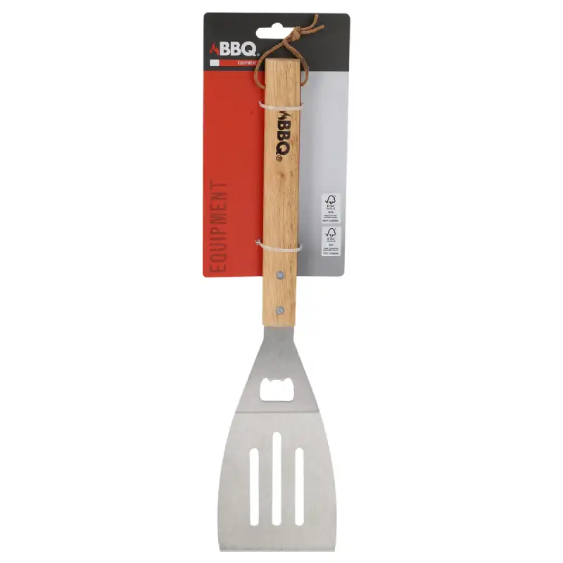Spatule de barbecue en acier inoxydable avec manche en bois 41 cm - BBQ