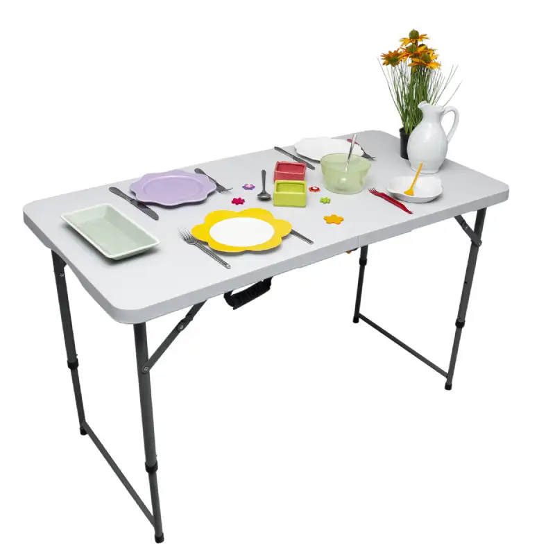 Table pliante rectangulaire WERKA PRO à pieds réglables (120x60x74cm)