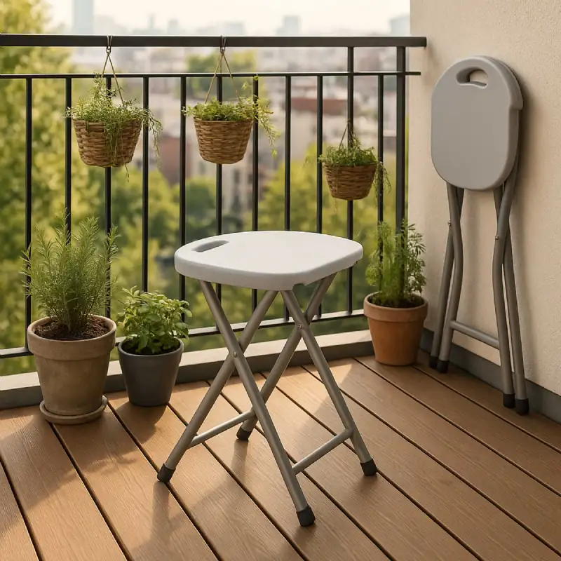 Tabouret pliant gris clair WERKA PRO