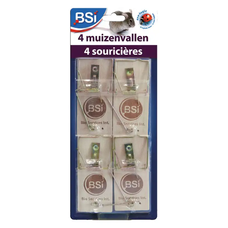 Souricières 4 pièces en bois BSI