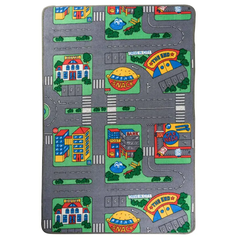 Tapis de jeu circuit petites voitures (100x150cm)