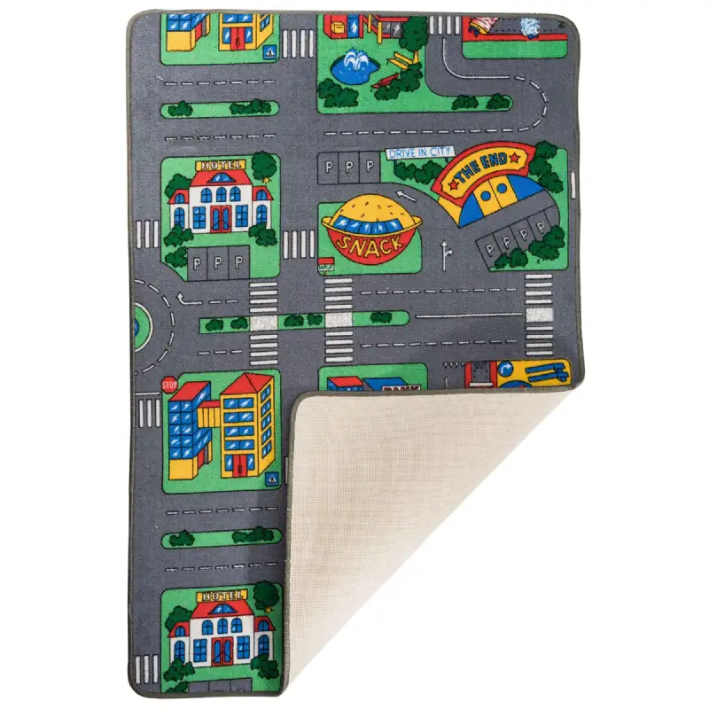 Tapis de jeu circuit petites voitures (100x150cm)