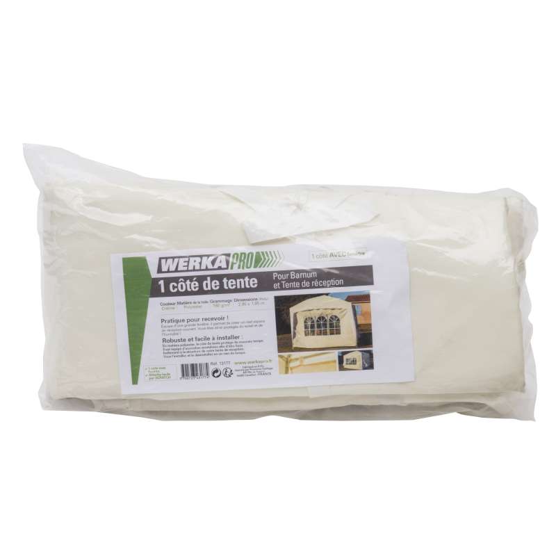 Côté de tente pliable crème avec fenêtre 1p