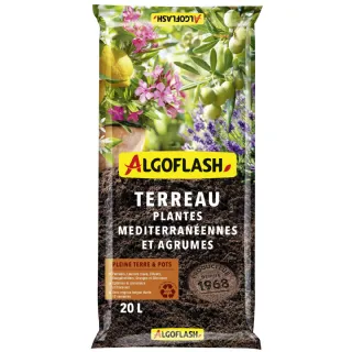 Terreau Plantes Méditerranéennes et Agrumes ALGOFLASH 20L