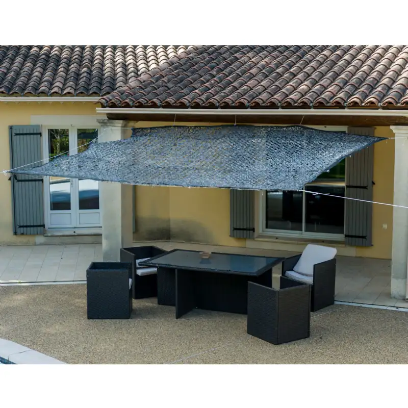 Toile d'ombrage ajourée grise 120 g/m²