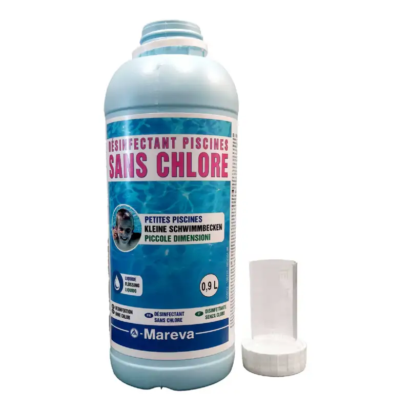 Désinfectant Piscines SANS CHLORE 0,9L - MAREVA