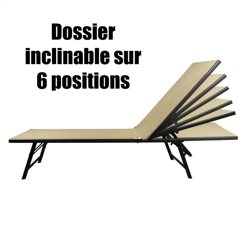 Transat réglable crème 6 positions WERKA PRO