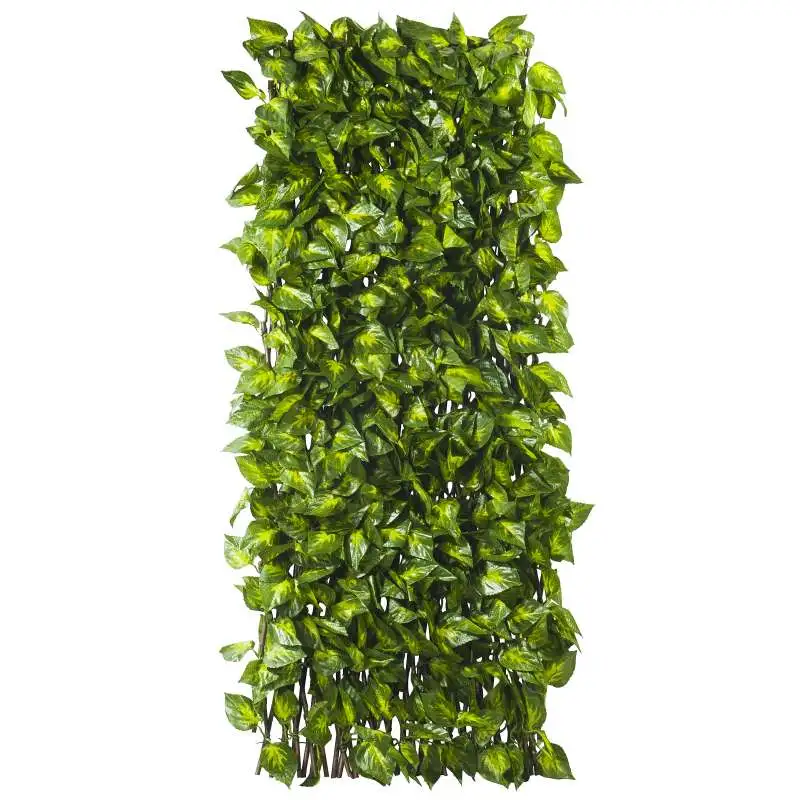 Treillis osier 1 x 2 m feuilles vertes-jaunes