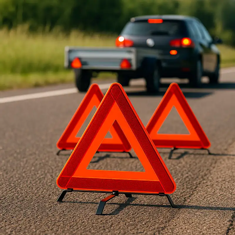 Triangle de présignalisation homologué pliable