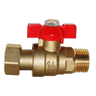 Vanne de départ de collecteur à écrou mobile rouge