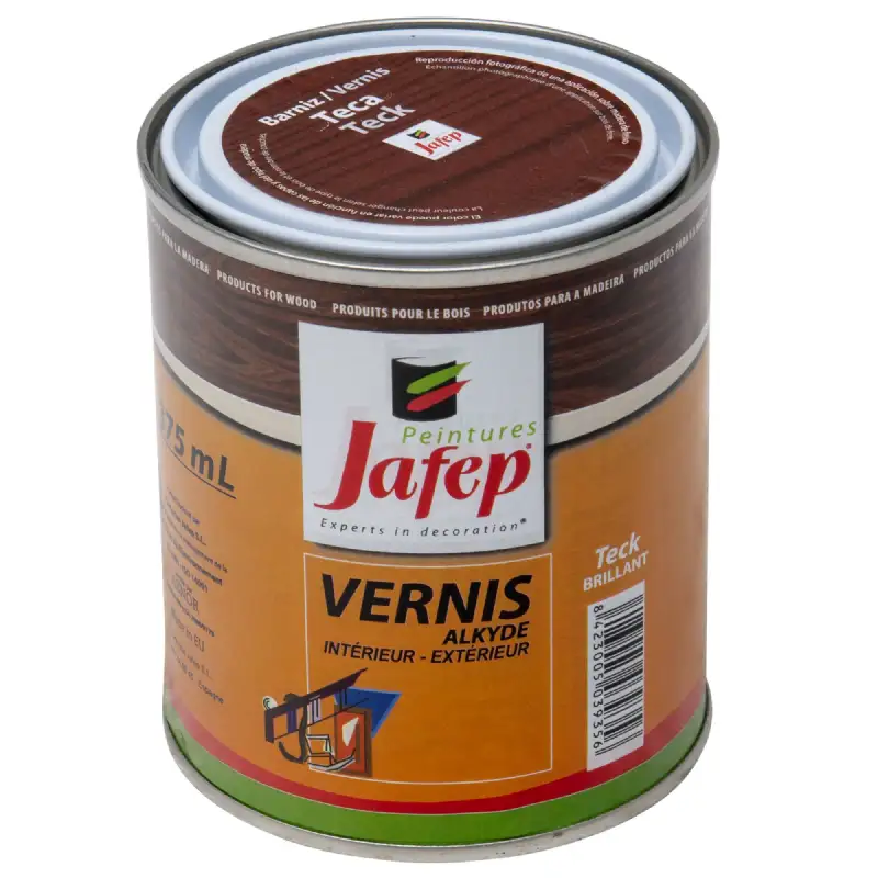 Vernis synthétique teinte teck brillant Jafep