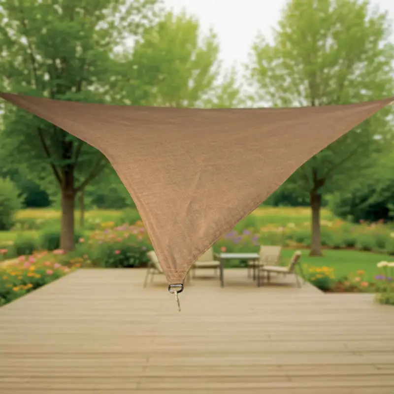 Voile d'Ombrage Triangulaire en Jute Naturel - WERKAPRO