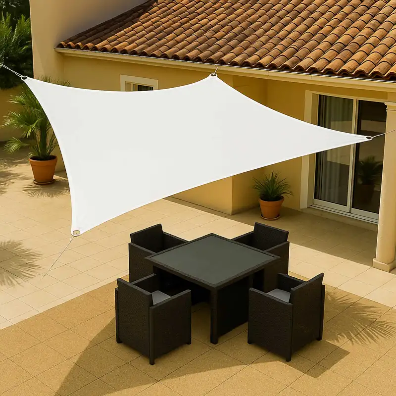 Voile d'ombrage blanche rectangulaire WERKA PRO