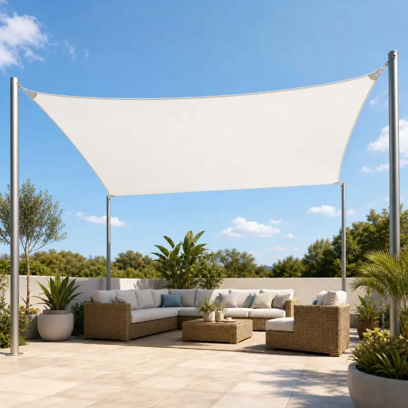 Voile d'ombrage blanche rectangulaire WERKA PRO