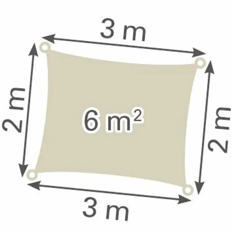 Voile d'ombrage solaire avec 150 LEDs - 2x3m - Crème